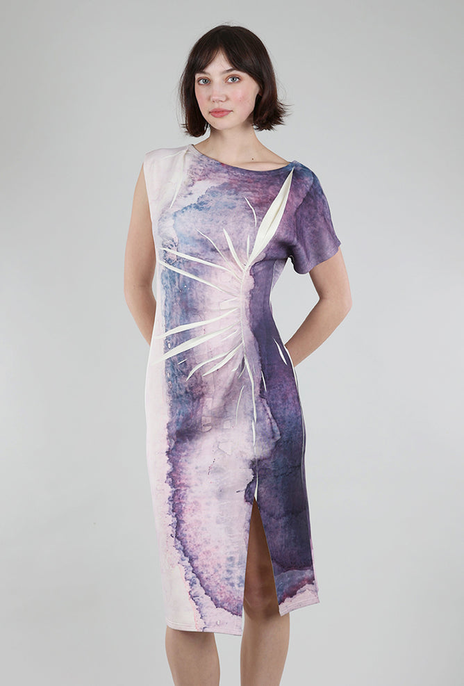 Cotelac Abstract Scuba Dress, Mauve 