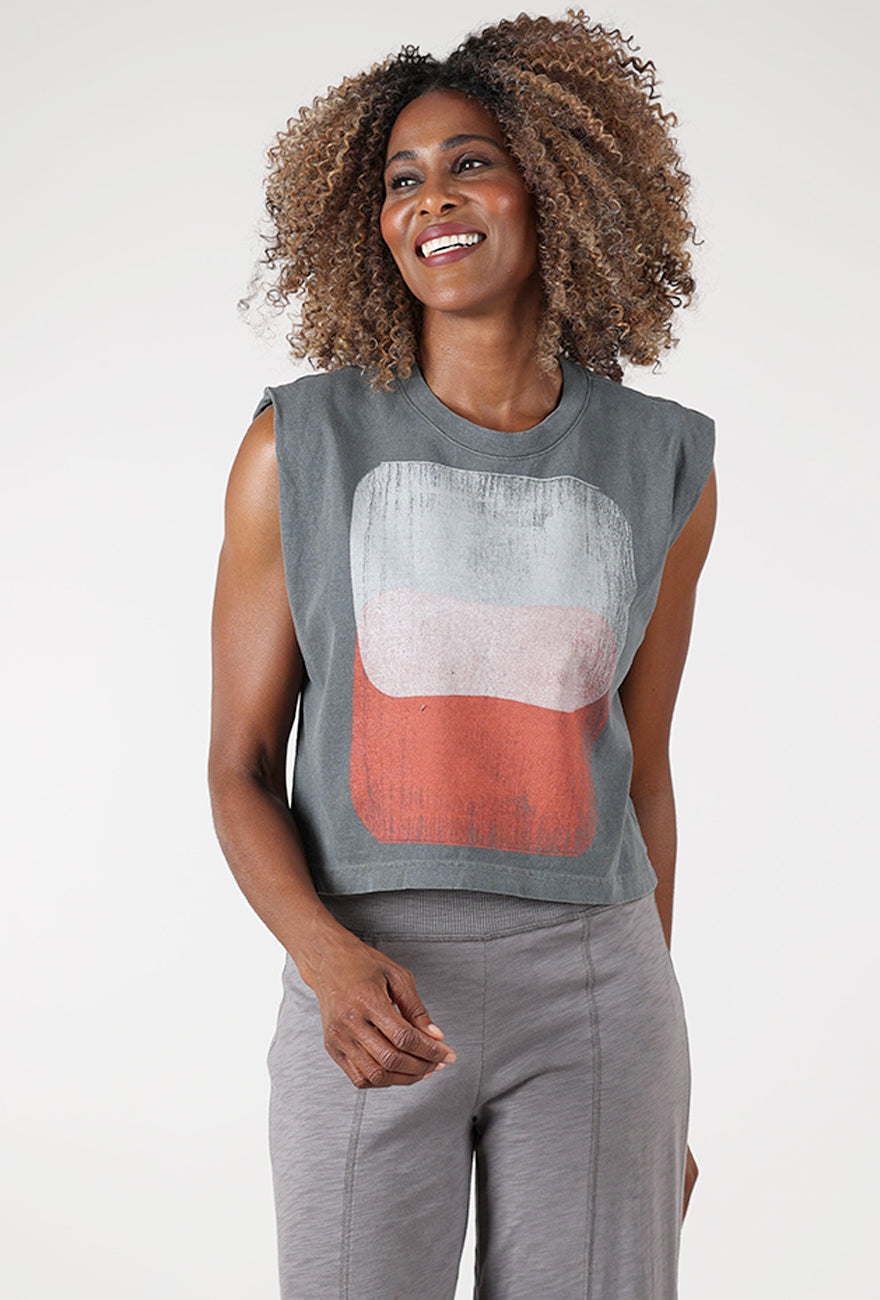 Haze Joan Muscle Tee, Off Black