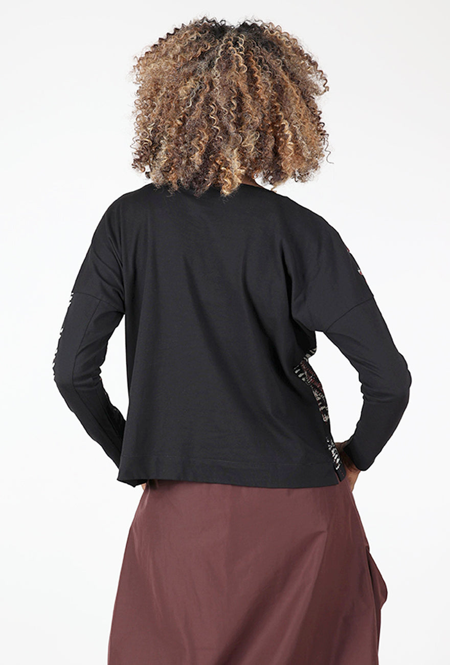 Ozai Printed Sleeves Tee, Black 