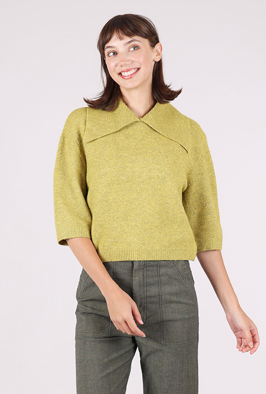 Grade & Gather Cutie Collar Sweater, Citron 