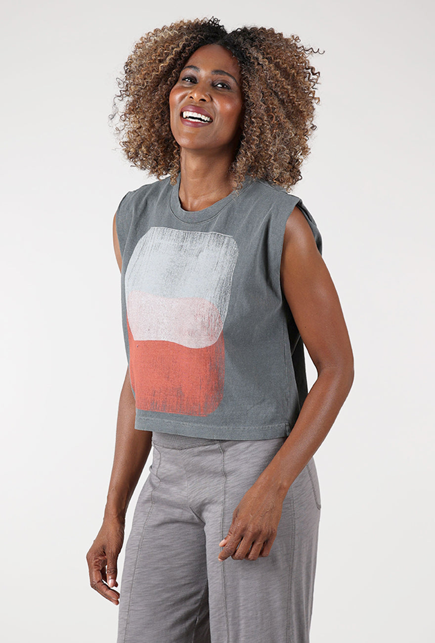 Haze Joan Muscle Tee, Off Black