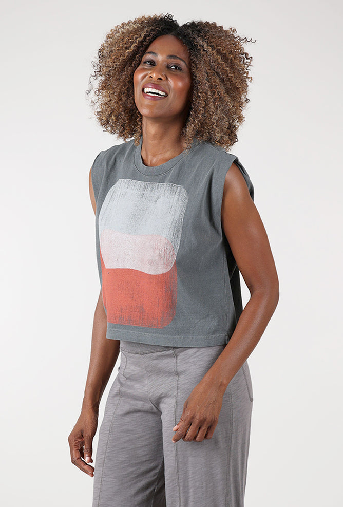 Go To Devil Haze Joan Muscle Tee, Off Black 