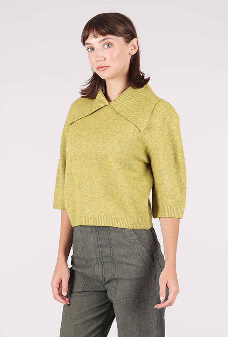 Grade & Gather Cutie Collar Sweater, Citron 