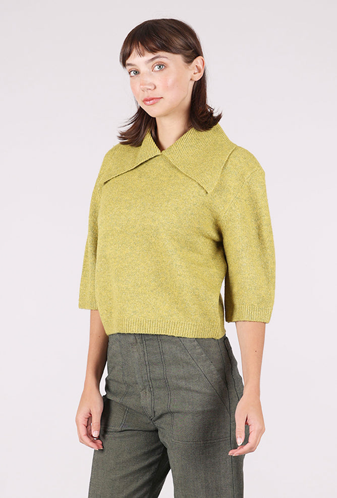 Grade & Gather Cutie Collar Sweater, Citron 