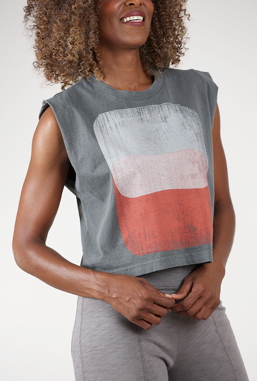 Haze Joan Muscle Tee, Off Black