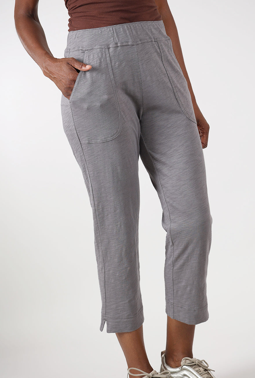 Cotton Slub Pocket Capri, Volcano