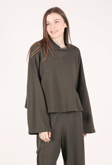 Bryn Walker Crop Easy Vee Sweatshirt, Kelp 