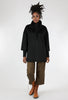 Kinross Cashmere Zip Mock Cashmere Wool Coat, Black 