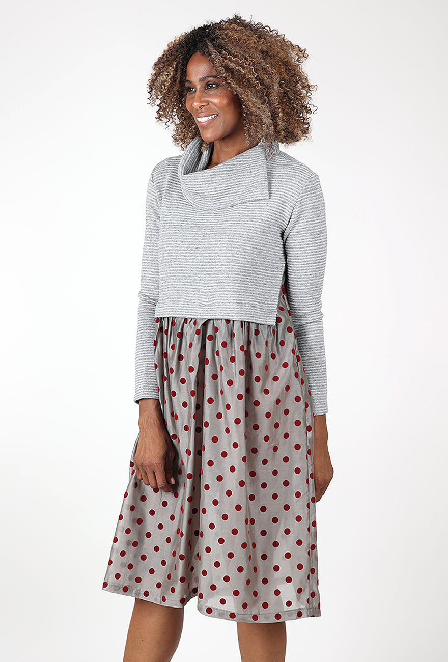 Seno Layered Look Dress, Gray