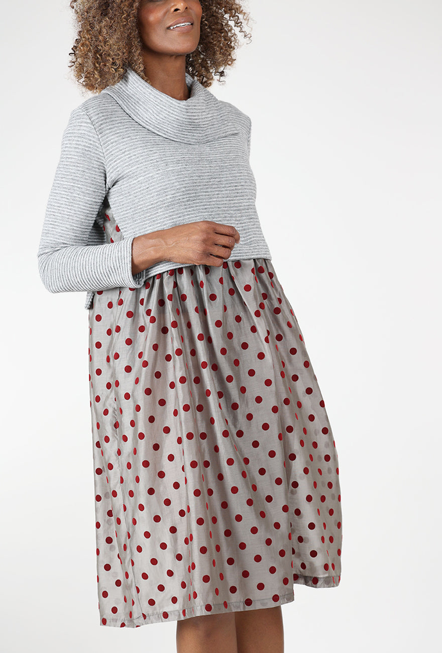 Seno Layered Look Dress, Gray Angle 4