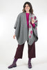 Go Lightly Boiled-Wool Dot Cape, Gray/Pink 