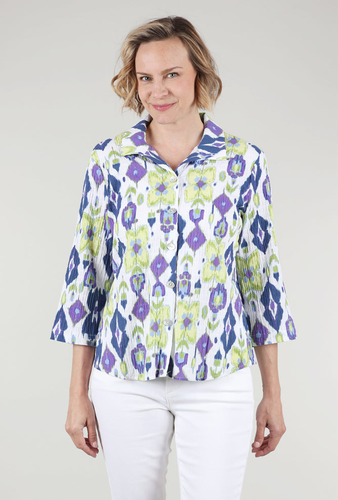 Habitat Ikat Mix Retro Swing Shirt, Garden 