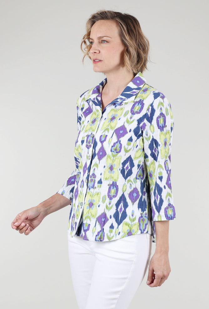 Habitat Ikat Mix Retro Swing Shirt, Garden 