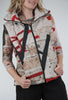 Ozai Graffiti Puffer Vest, Red 