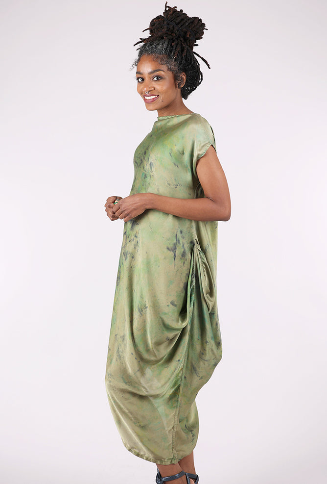 Messy Dye Siren Dress, Olive