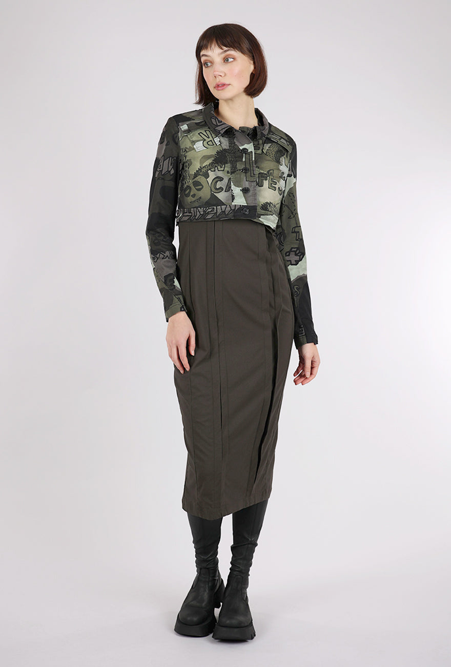 Rundholz Cropped Stretch Twill Jacket, Jungle Multi 