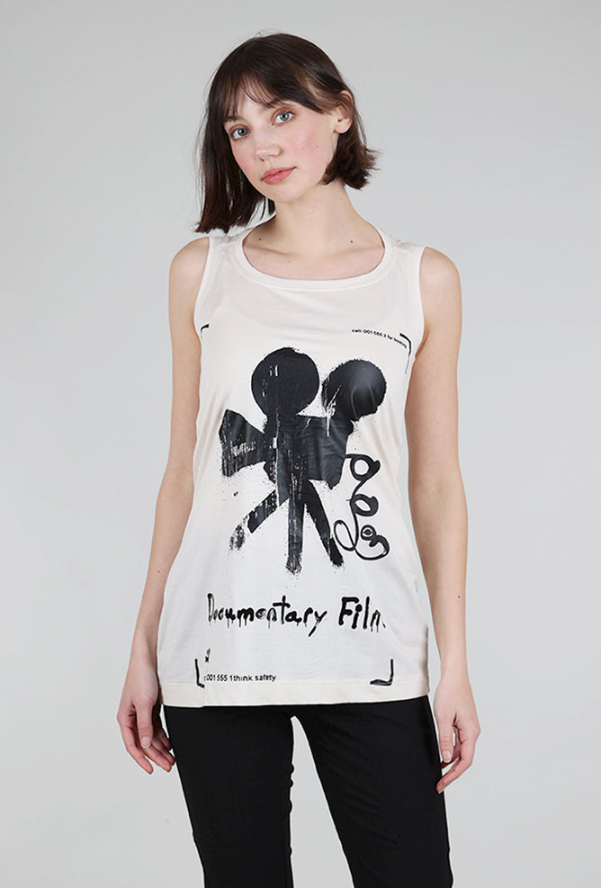 Rundholz Film Set Graphic Tank, Greige/Black 