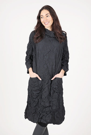 Olivia by Habitat Crushed Travel Easy Cowl Dress, Black 