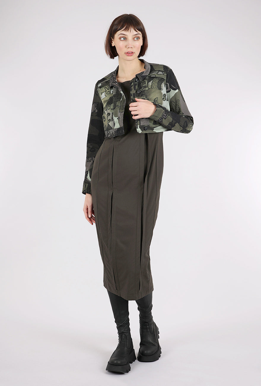 Rundholz Cropped Stretch Twill Jacket, Jungle Multi 