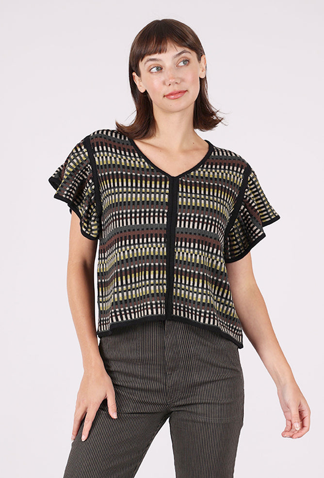 Grade & Gather Flutter Cap Slim Sweater, Deep Lake 