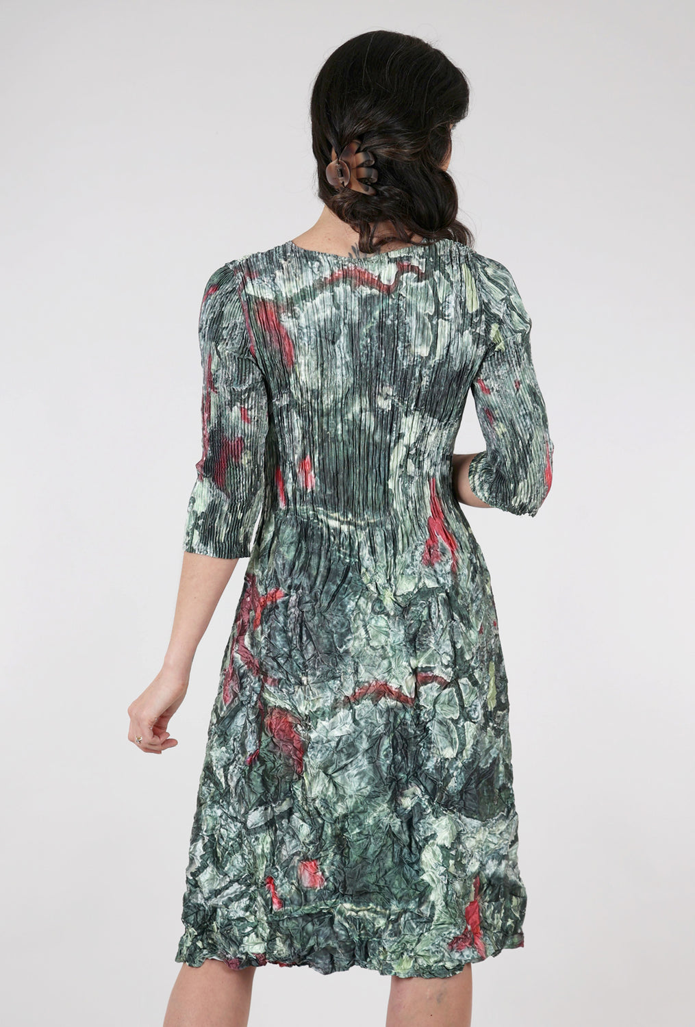Alquema 3/4-Sleeve Smash Pocket Dress, Forest Delta 