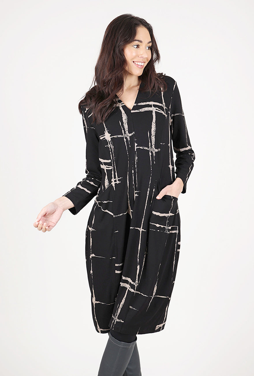 Olivia Arthouse Grid Cocoon Dress 
