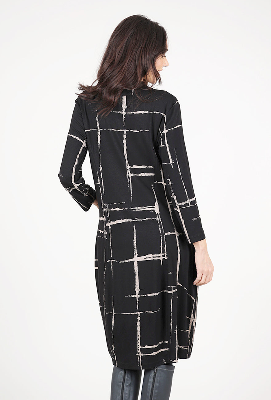 Olivia Arthouse Grid Cocoon Dress 