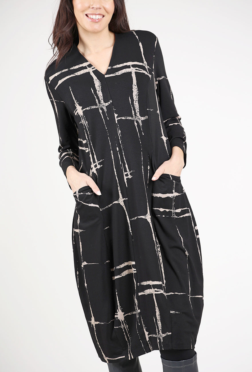 Olivia Arthouse Grid Cocoon Dress 