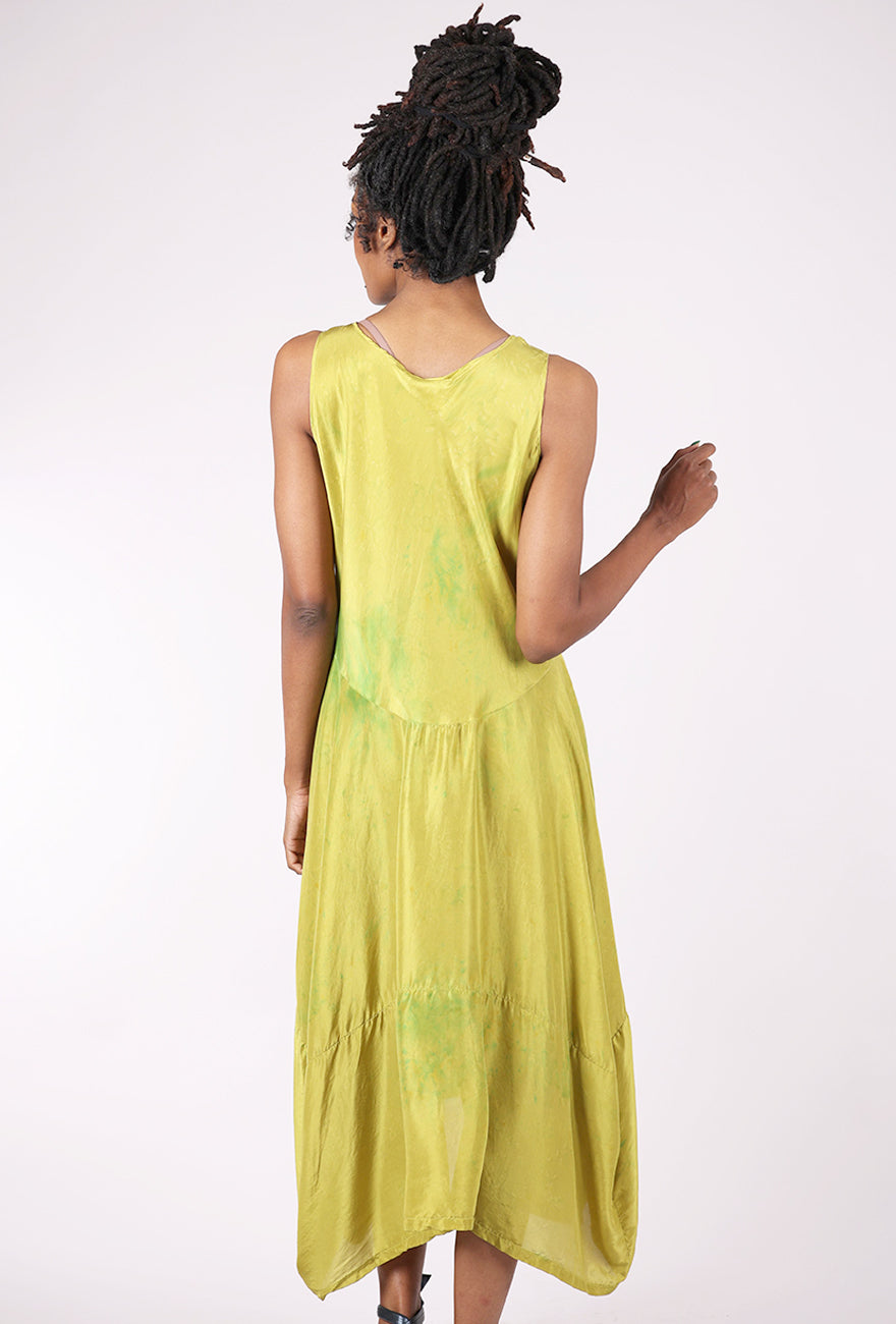 Artists & Revolutionaries Washable Silk Messy Dye Dress, Lichen 