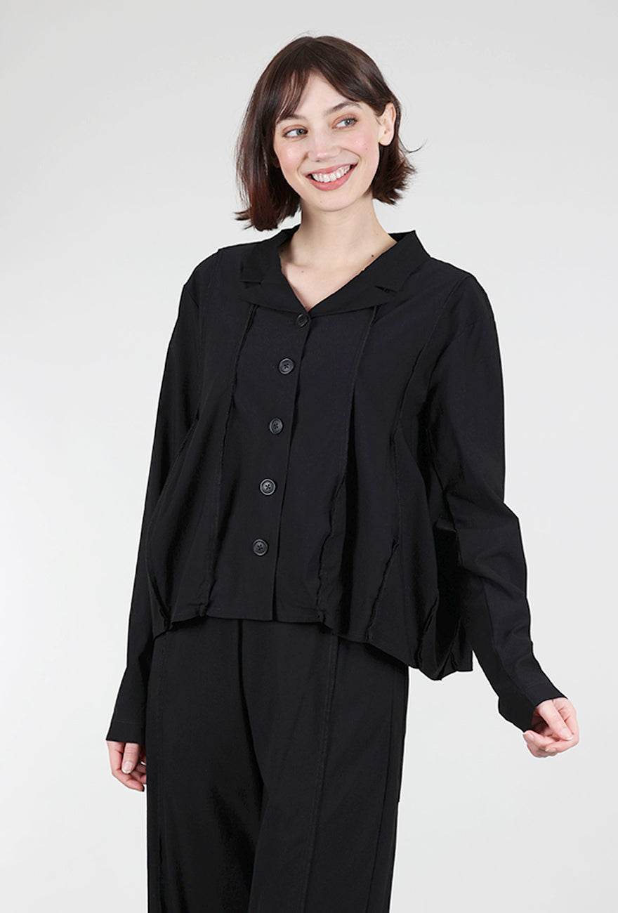 Rundholz Twill Tech Petal Seam Crop Jacket, Black 