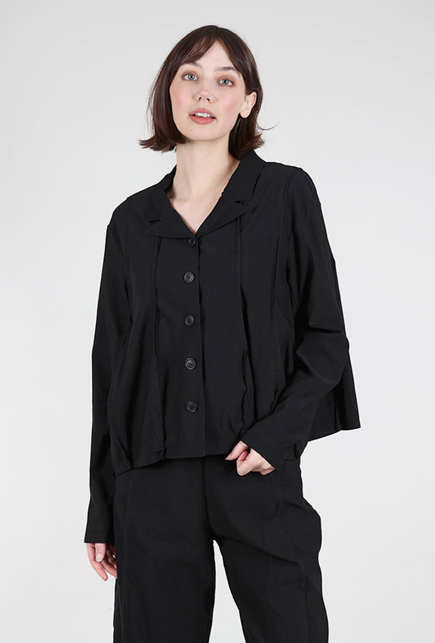 Rundholz Twill Tech Petal Seam Crop Jacket, Black 