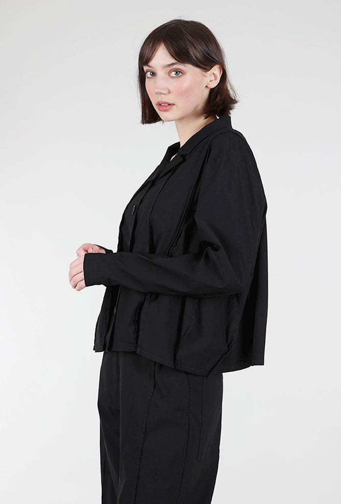 Rundholz Twill Tech Petal Seam Crop Jacket, Black 