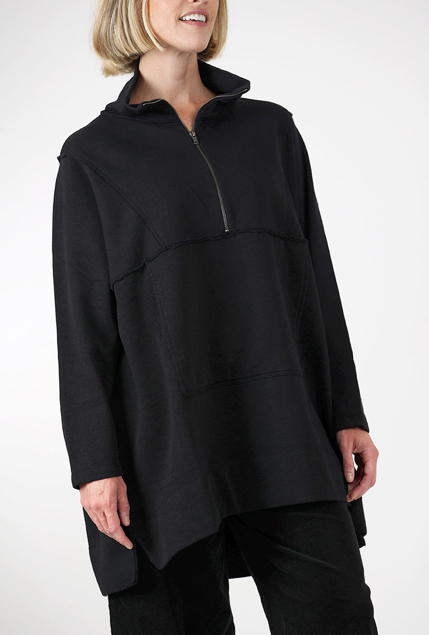 Lurdes Bergada Fleece Sweat Tunic, Black 