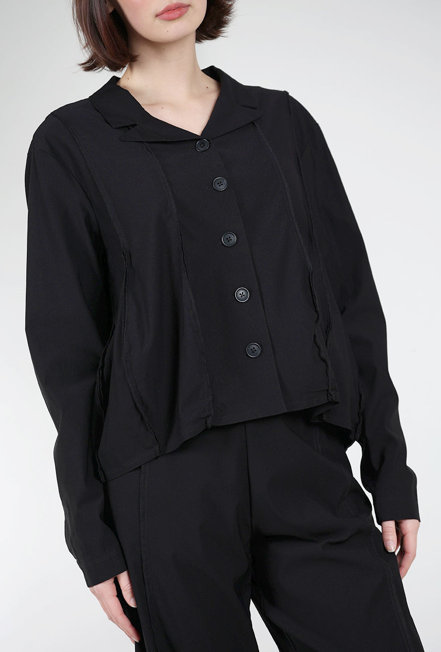 Rundholz Twill Tech Petal Seam Crop Jacket, Black 