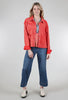 Mystree Washed Terry Shacket, Tomato Red 