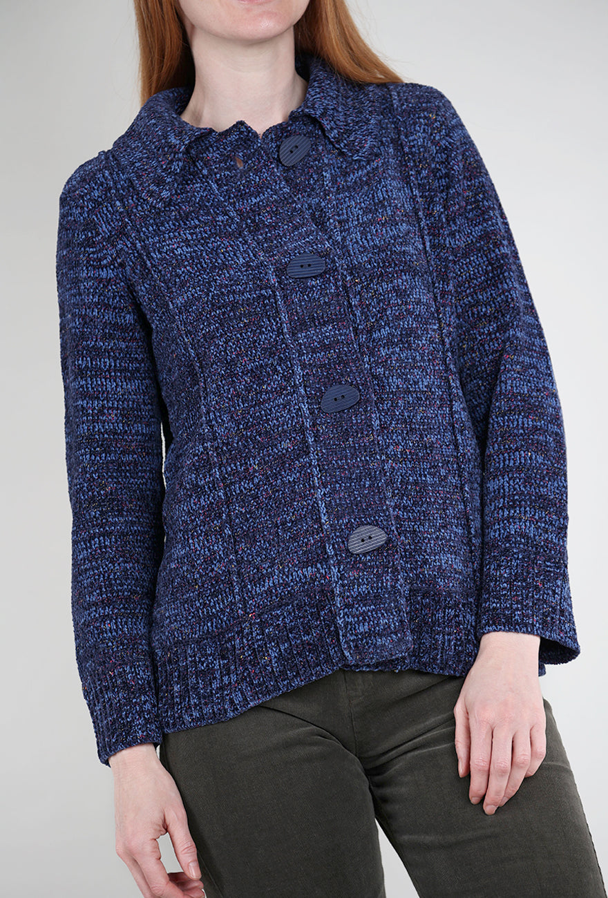 Habitat Tweedy Chenille Cardigan, Navy 