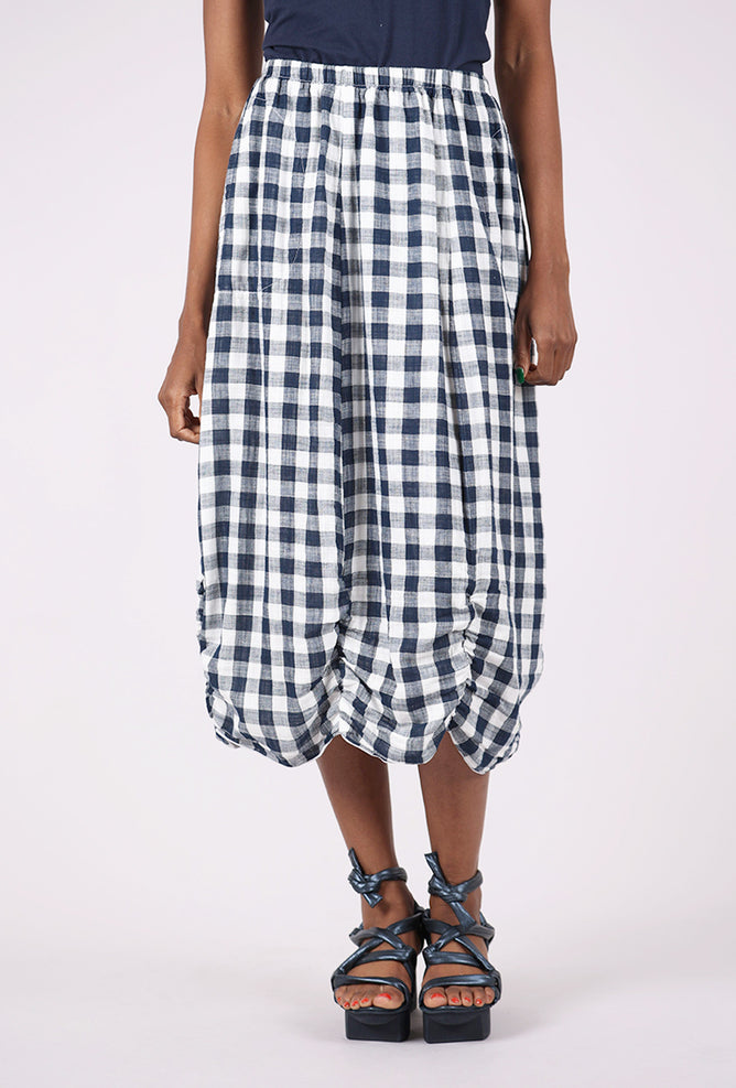Fenini Big Check Skirt, Ink