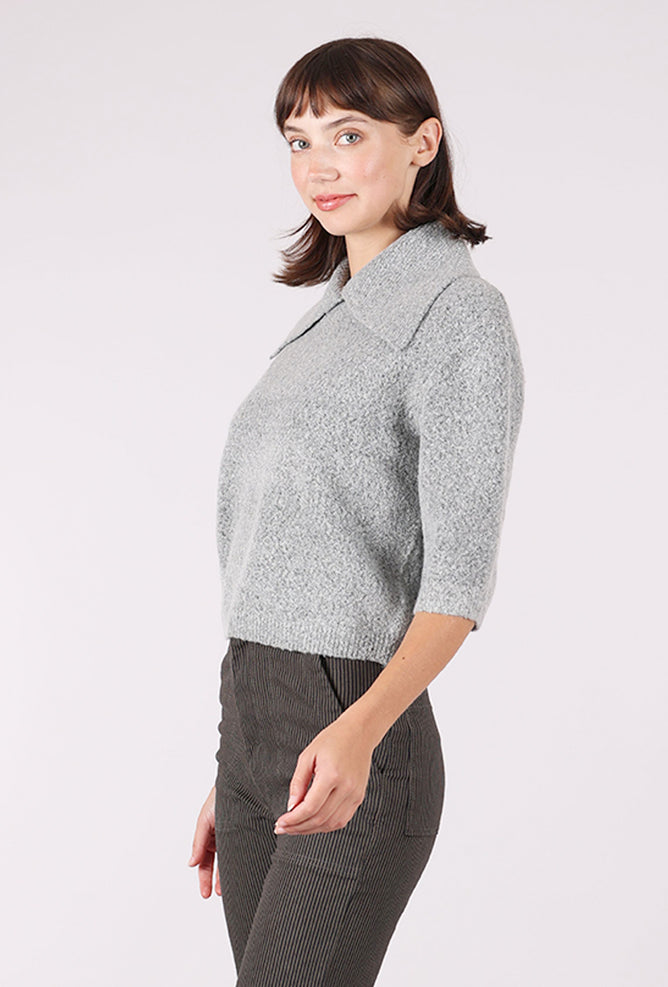 Grade & Gather Cutie Collar Sweater, Light Gray 