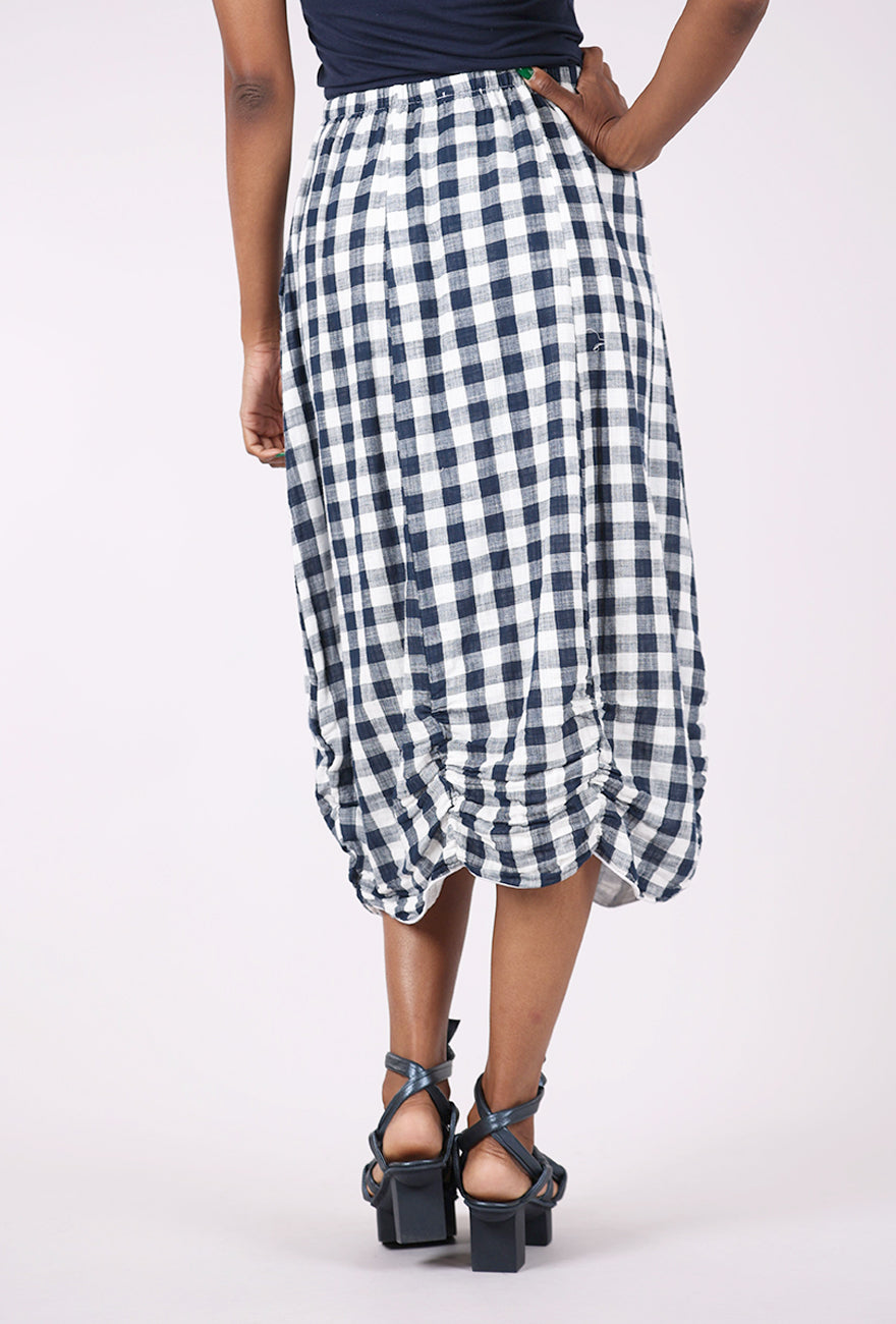 Fenini Big Check Skirt, Ink 