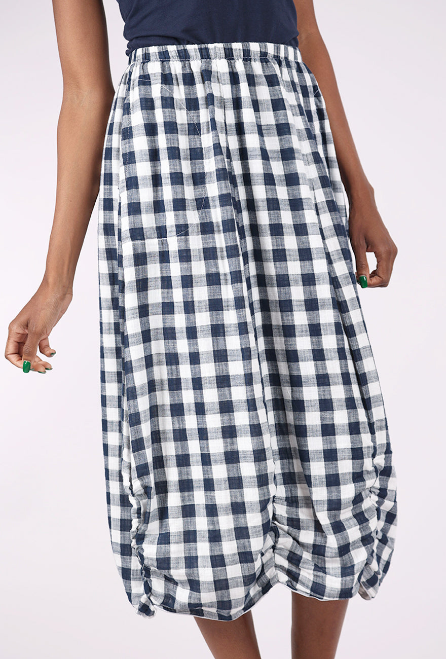 Fenini Big Check Skirt, Ink 