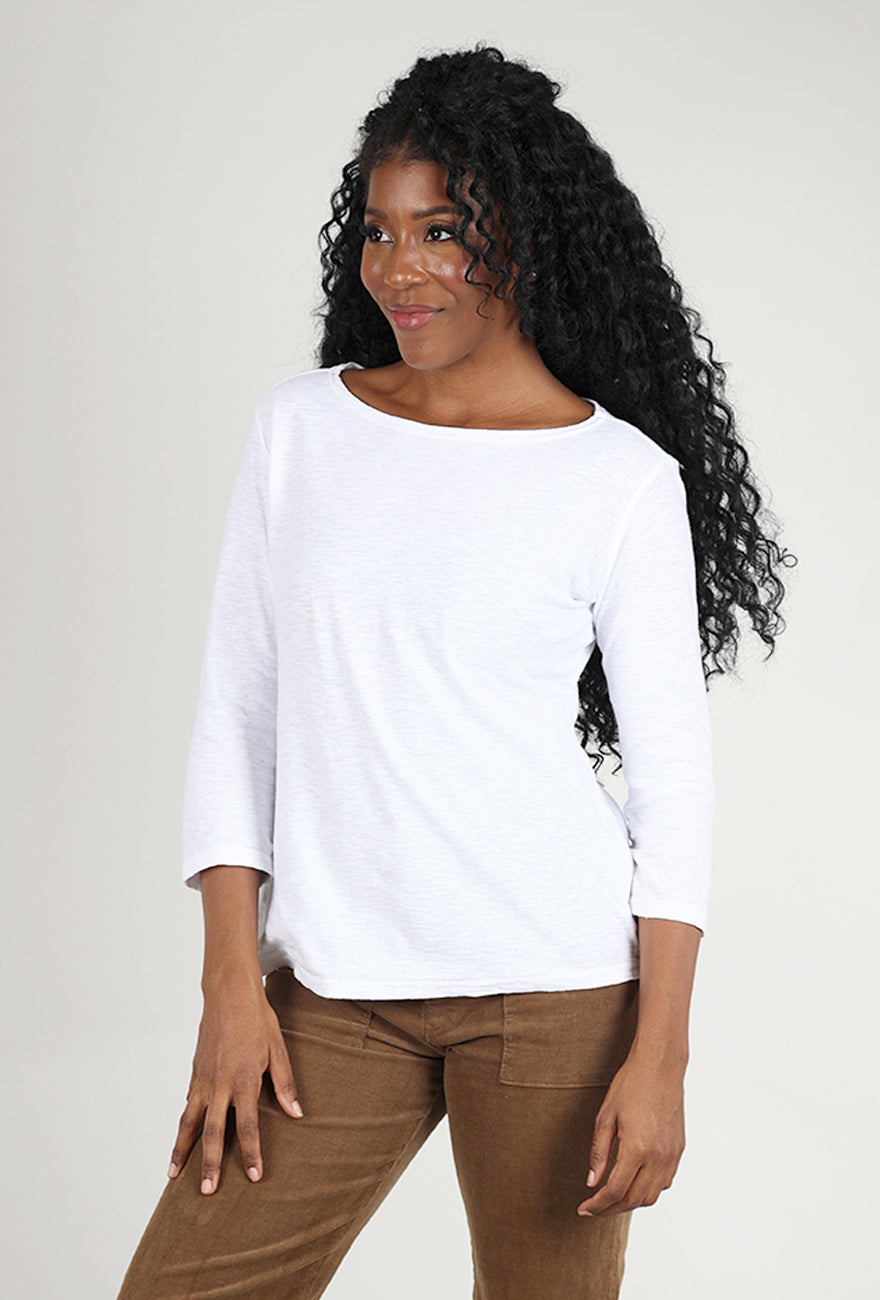 Cut Loose 3/4-Sleeve Boatneck Tee, Laundered 