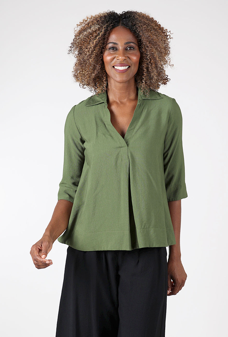 Rayon Amelia Top, Pine