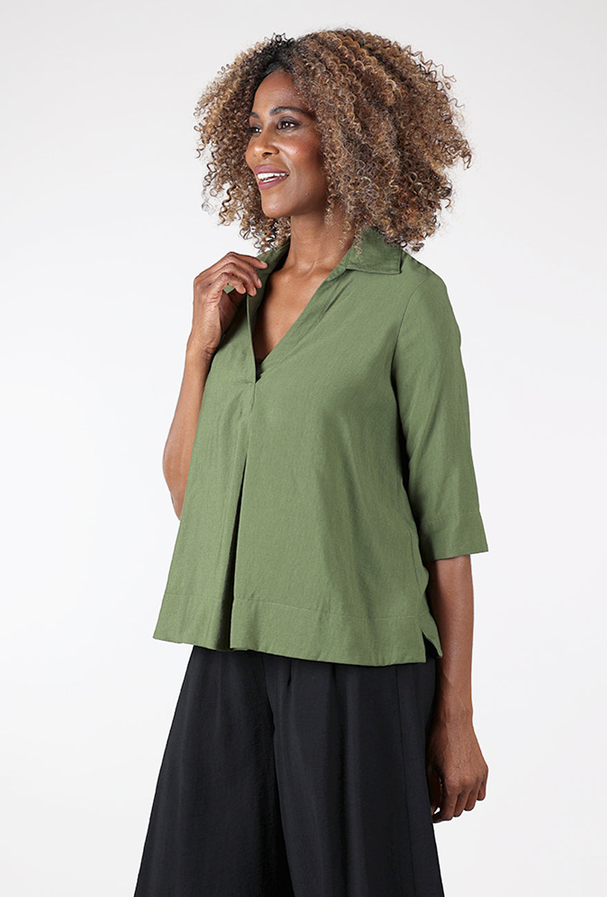 Rayon Amelia Top, Pine Angle 2