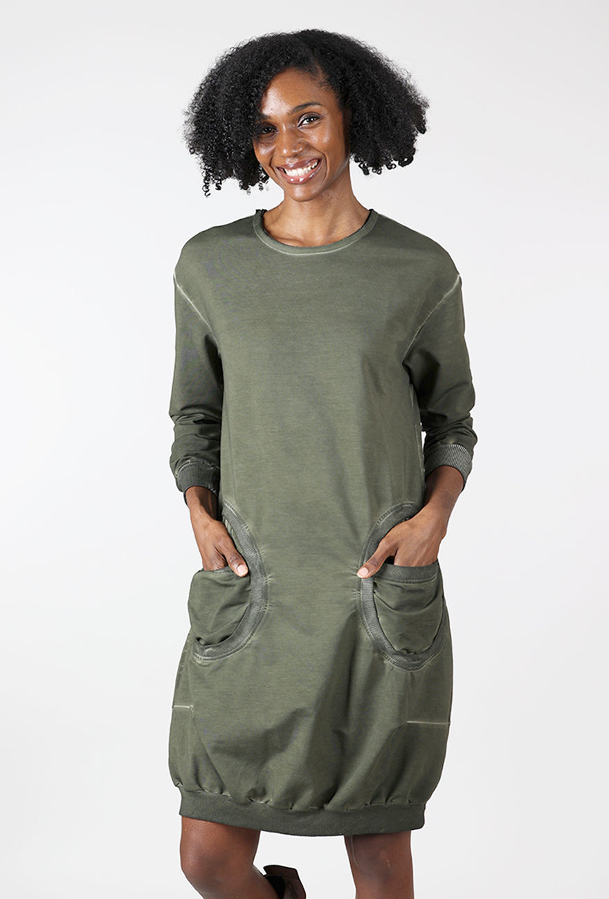 Rounded Pockets FT Dress, Khaki