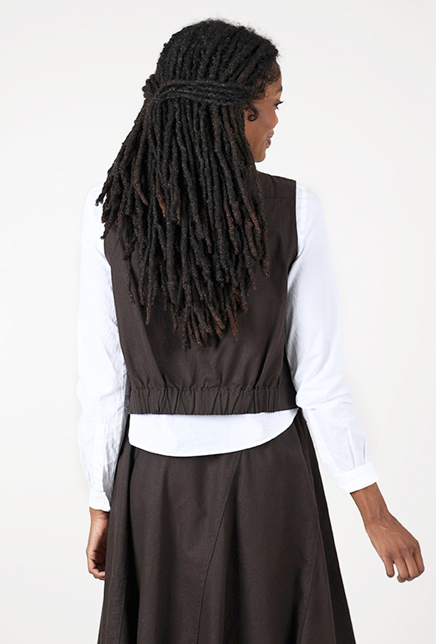 Lurdes Bergada Asym Zip Vest, Brown 