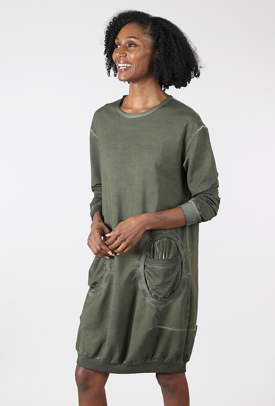 Rounded Pockets FT Dress, Khaki