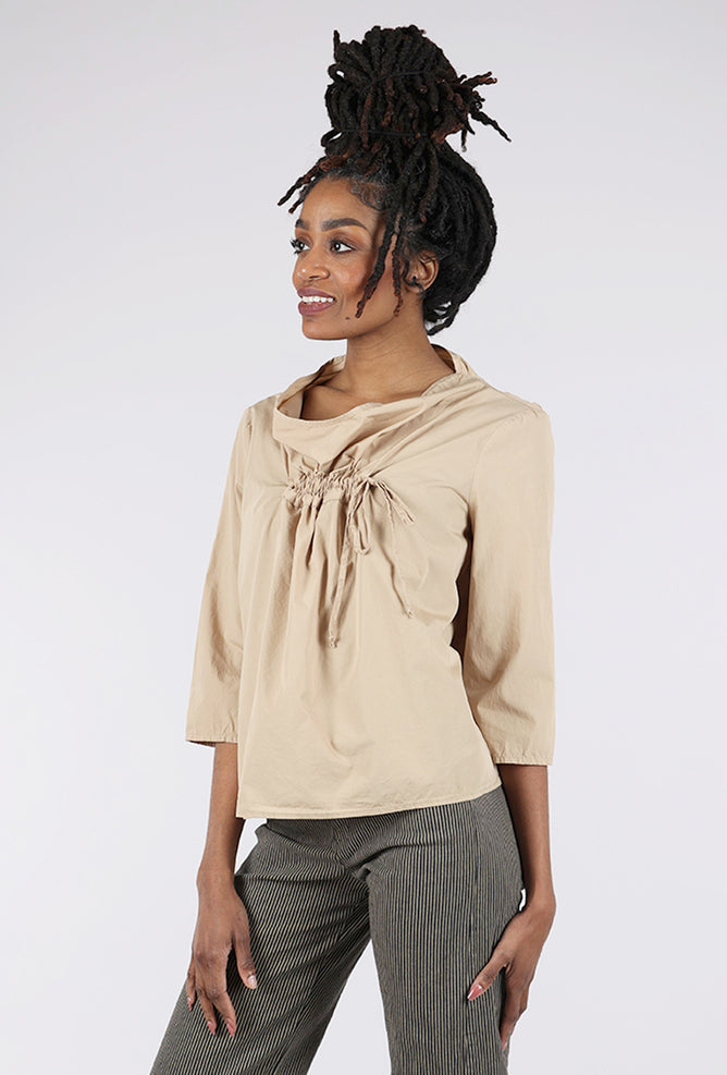 Kedziorek Drawstring Detail Blouse, Wet Sand 