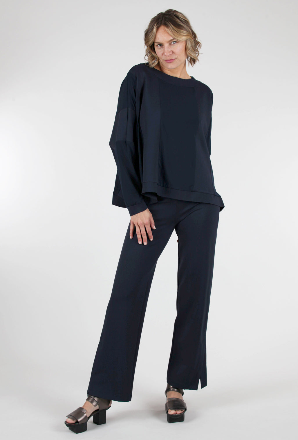 Planet Side Slit Pant, Midnight Navy 