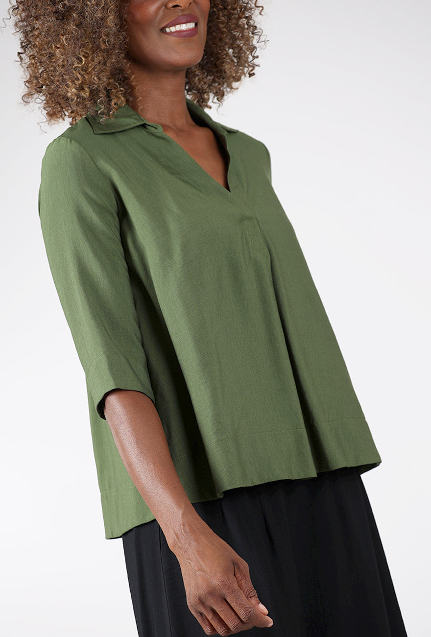 Rayon Amelia Top, Pine