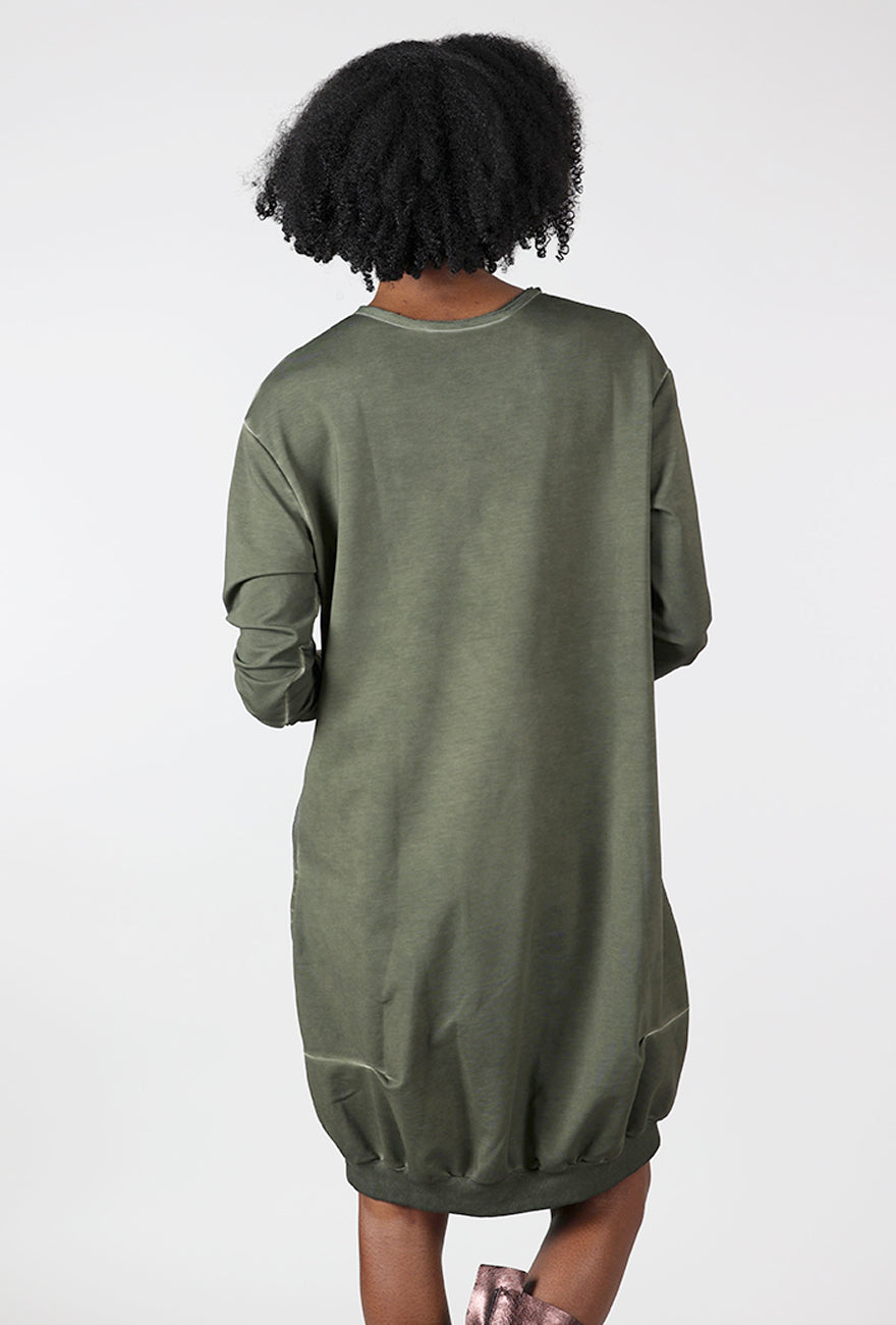 Rounded Pockets FT Dress, Khaki Angle 3